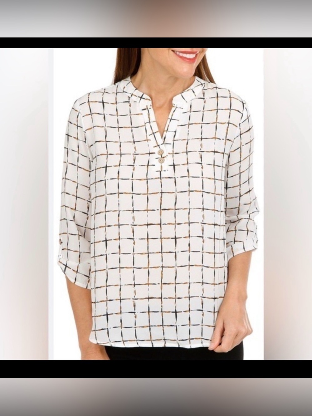 Cure‎ print v-neck top